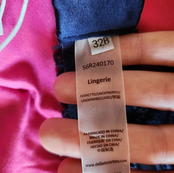 Stella McCartney Gigi Giggling Underwire Bra Navy 32B NWT - Picture 10 of 14